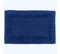 Homescapes Luxury Reversible Cotton Bath Mat - Navy Blue