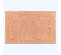 (Peach, Bath Mat) Luxury Reversible Cotton Bath Mat