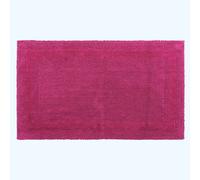 HOMESCAPES Bath Mat, Luxury 1600gsm Extra Soft 100% Cotton, Reversible Bathroom Mats Non-Slip, Washable, Super Absorbent, Quick-Dry, Raspberry Pink Bathroom Rug, 50 x 80 cm