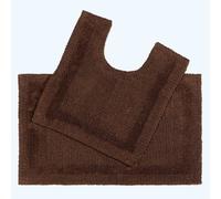 Homescapes Luxury Reversible Cotton Bath Mat Set - Chocolate