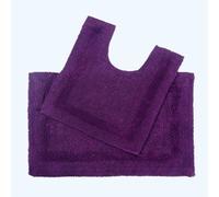 Homescapes Luxury Reversible Cotton Bath Mat Set - Plum