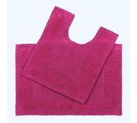 Homescapes Luxury Reversible Cotton Bath Mat Set - Raspberry