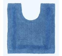 HOMESCAPES Toilet Mat, Luxury 1600gsm Extra Soft 100% Cotton, Reversible Bathroom Mats Non-Slip, Washable, Super Absorbent, Quick-Dry, Cobalt Blue Pedestal Rug for Toilet, 50 x 55 cm