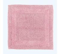 HOMESCAPES Small Bath Mat, Luxury 1600gsm Extra Soft 100% Cotton, Reversible Bathroom Mats Non-Slip, Washable, Super Absorbent, Quick-Dry, Blush Pink Bathroom Rug, 50x50 cm Square