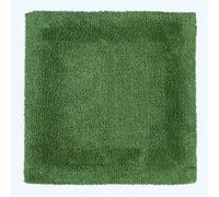 HOMESCAPES Small Bath Mat, Luxury 1600gsm Extra Soft 100% Cotton, Reversible Bathroom Mats Non-Slip, Washable, Super Absorbent, Quick-Dry, Fern Green Bathroom Rug, 50x50 cm Square