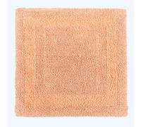 HOMESCAPES Small Bath Mat, Luxury 1600gsm Extra Soft 100% Cotton, Reversible Bathroom Mats Non-Slip, Washable, Super Absorbent, Quick-Dry, Peach Bathroom Rug, 50x50 cm Square
