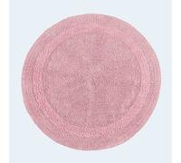 (Pink, Bath Mat - Round) Luxury Reversible Cotton Bath Mat