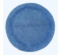 HOMESCAPES Round Bathroom Mat, Luxury 1600gsm Extra Soft 100% Cotton, Reversible Bath Mat Non-Slip, Washable, Super Absorbent, Quick-Dry, Cobalt Blue Round Bathroom Rug, 80cm