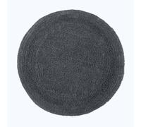 HOMESCAPES Round Bathroom Mat, Luxury 1600gsm Extra Soft 100% Cotton, Reversible Bath Mat Non-Slip, Washable, Super Absorbent, Quick-Dry, Grey Round Bathroom Rug, 80cm