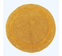 Homescapes Luxury Reversible Round Bath Mat - Mustard Yellow