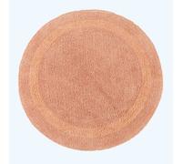 HOMESCAPES Round Bathroom Mat, Luxury 1600gsm Extra Soft 100% Cotton, Reversible Bath Mat Non-Slip, Washable, Super Absorbent, Quick-Dry, Peach Round Bathroom Rug, 80cm