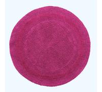 HOMESCAPES Round Bathroom Mat, Luxury 1600gsm Extra Soft 100% Cotton, Reversible Bath Mat Non-Slip, Washable, Super Absorbent, Quick-Dry, Raspberry Round Bathroom Rug, 80cm