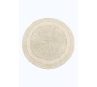 (Cream, Bath Mat - Round) Luxury Reversible Cotton Bath Mat