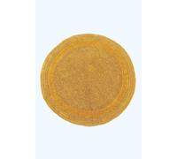 HOMESCAPES Round Bathroom Mat, Luxury 1600gsm Extra Soft 100% Cotton, Reversible Bath Mat Non-Slip, Washable, Super Absorbent, Quick-Dry, Mustard Round Bathroom Rug, 80cm