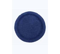 HOMESCAPES Round Bathroom Mat, Luxury 1600gsm Extra Soft 100% Cotton, Reversible Bath Mat Non-Slip, Washable, Super Absorbent, Quick-Dry, Navy Blue Round Bathroom Rug, 80cm