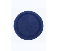 (Navy Blue, Bath Mat - Round) Luxury Reversible Cotton Bath Mat