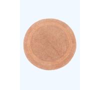 HOMESCAPES Round Bathroom Mat, Luxury 1600gsm Extra Soft 100% Cotton, Reversible Bath Mat Non-Slip, Washable, Super Absorbent, Quick-Dry, Peach Round Bathroom Rug, 80cm
