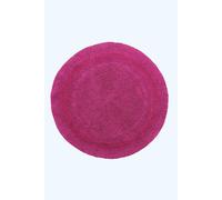HOMESCAPES Round Bathroom Mat, Luxury 1600gsm Extra Soft 100% Cotton, Reversible Bath Mat Non-Slip, Washable, Super Absorbent, Quick-Dry, Raspberry Round Bathroom Rug, 80cm