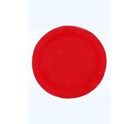 Homescapes Luxury Round Bath Mat Reversible 100% Cotton 1600Gsm, 80Cm, Quick Dry In Red Red