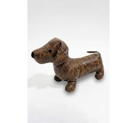 HOMESCAPES Fabric Door Stop Sausage Dog, Cute Weighted Fabric Animal Door Stopper for Home Decor Novelty, Brown, 1.5kg