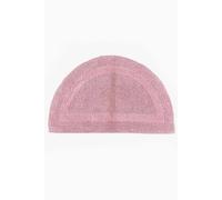 Homescapes Luxury Semi Circle Bath Mat Reversible 1600Gsm 100% Cotton, 50 X 80Cm In Baby Pink Baby Pink One Size