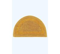 Homescapes Luxury Semi Circle Bath Mat Reversible 1600Gsm 100% Cotton, 50 X 80Cm In Mustard Mustard One Size
