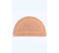 HOMESCAPES Half Round Bath Mat, Luxury 1600gsm Extra Soft 100% Cotton, Reversible Bathroom Mats Non-Slip, Washable, Super Absorbent, Quick-Dry, Peach Semi Circle Bathroom Rug, 50 x 80 cm