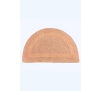 HOMESCAPES Half Round Bath Mat, Luxury 1600gsm Extra Soft 100% Cotton, Reversible Bathroom Mats Non-Slip, Washable, Super Absorbent, Quick-Dry, Peach Semi Circle Bathroom Rug, 50 x 80 cm