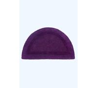 HOMESCAPES Half Round Bath Mat, Luxury 1600gsm Extra Soft 100% Cotton, Reversible Bathroom Mats Non-Slip, Washable, Super Absorbent, Quick-Dry, Plum Semi Circle Bathroom Rug, 50 x 80 cm