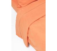 Homescapes Luxury Soft Linen Flat Sheet In Burnt Orange