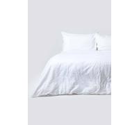 Homescapes Luxury Soft Plain European Linen Duvet Cover Set In White White