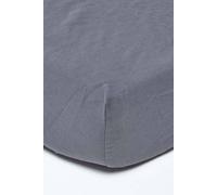 Luxury Soft Plain Linen Deep Fitted Sheet 18 inch Deep Homescapes Dark Grey Single Fitted