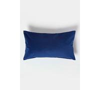 HOMESCAPES Navy Blue Velvet Cushion 30 x 50 cm Super Soft Velvet Scatter Bolster Cushion with Super Microfibre Cushion Pad Insert Included Rectangular Accent Throw Pillow for Sofa or Bed