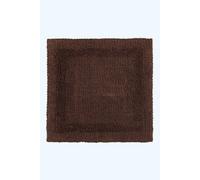 HOMESCAPES Small Bath Mat, Luxury 1600gsm Extra Soft 100% Cotton, Reversible Bathroom Mats Non-Slip, Washable, Super Absorbent, Quick-Dry Chocolate Brown Bathroom Rug 50x50 cm Square