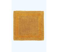 HOMESCAPES Small Bath Mat, Luxury 1600gsm Extra Soft 100% Cotton, Reversible Bathroom Mats Non-Slip, Washable, Super Absorbent, Quick-Dry, Mustard Bathroom Rug, 50x50 cm Square