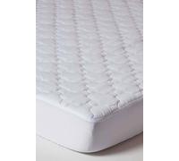 HOMESCAPES King Size Triple Fill Mattress Protector 220 GSM Ultra Thick Quilted Oeko-Tex Certified & Hypoallergenic with Fully Elasticated 30 cm Deep Stretch Fit Fabric Skirt