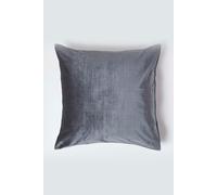 Homescapes Luxury Velvet Cushion Cover in Grey | Size: 45 cm x 45 cm Homescapes Grey 45 cm x 45 cm