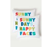 Homescapes Luxury Waterproof Sunny Days Outdoor Cushion 45 X 45 Cm, Set Of 2 Multi 45cm x 45cm