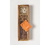 Homescapes Luxury Zen Incense Gift Set With Wooden Holder, Sticks & Cones In Orange Orange