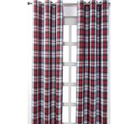 Macduff Tartan Check Ready Made Eyelet Curtain Pair Homescapes Multi 117cm width x 137cm drop