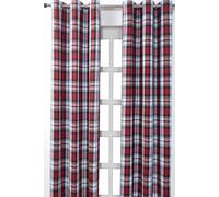 Macduff Tartan Check Ready Made Eyelet Curtain Pair Homescapes Multi 140cm width x 229cm drop