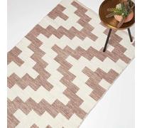 Homescapes Malina Brown & Natural Kilim Cotton Rug 90 X 150 Cm