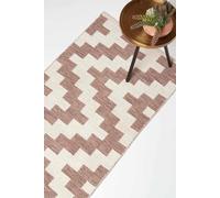 Homescapes Malina Brown & Natural Kilim Runner Cotton Rug 66 X 200 Cm Natural 66cm x 200cm