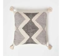 Homescapes Malmo Handwoven Textured Grey & Black Cushion | Size: 45 cm x 45 cm Homescapes Grey 45 cm x 45 cm