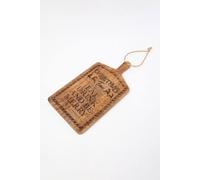 Homescapes Mango Wood Christmas Serving Board, Eat Drink And Be Merry In Natural Natural