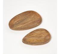 Homescapes Mango Wood Nesting Trays, Set Of 2