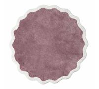 Homescapes Maroon Scalloped Bath Mat, 100% Cotton - 70 Cm Round