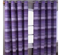 Cotton Morocco Striped Curtain Pair Homescapes Mauve 167cm width x 183cm drop