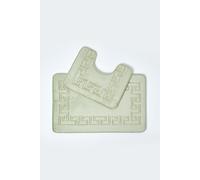 (Sage Green) Memory Foam Greek Key Design Bath Mat