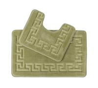 Homescapes Memory Foam Greek Key Sage Green Bath Mat